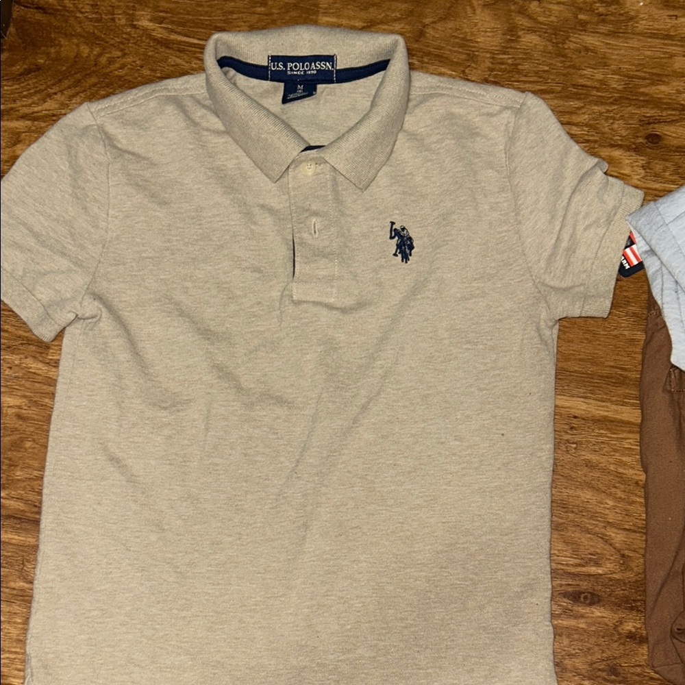 U.S. Polo Assn. Light Tan Polo Shirt (it’s not gray it’s tan) size 8 Medium